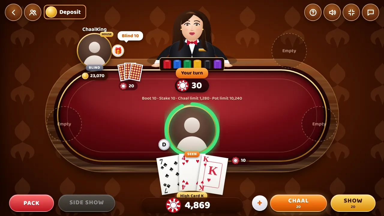 Teen Patti Classic table